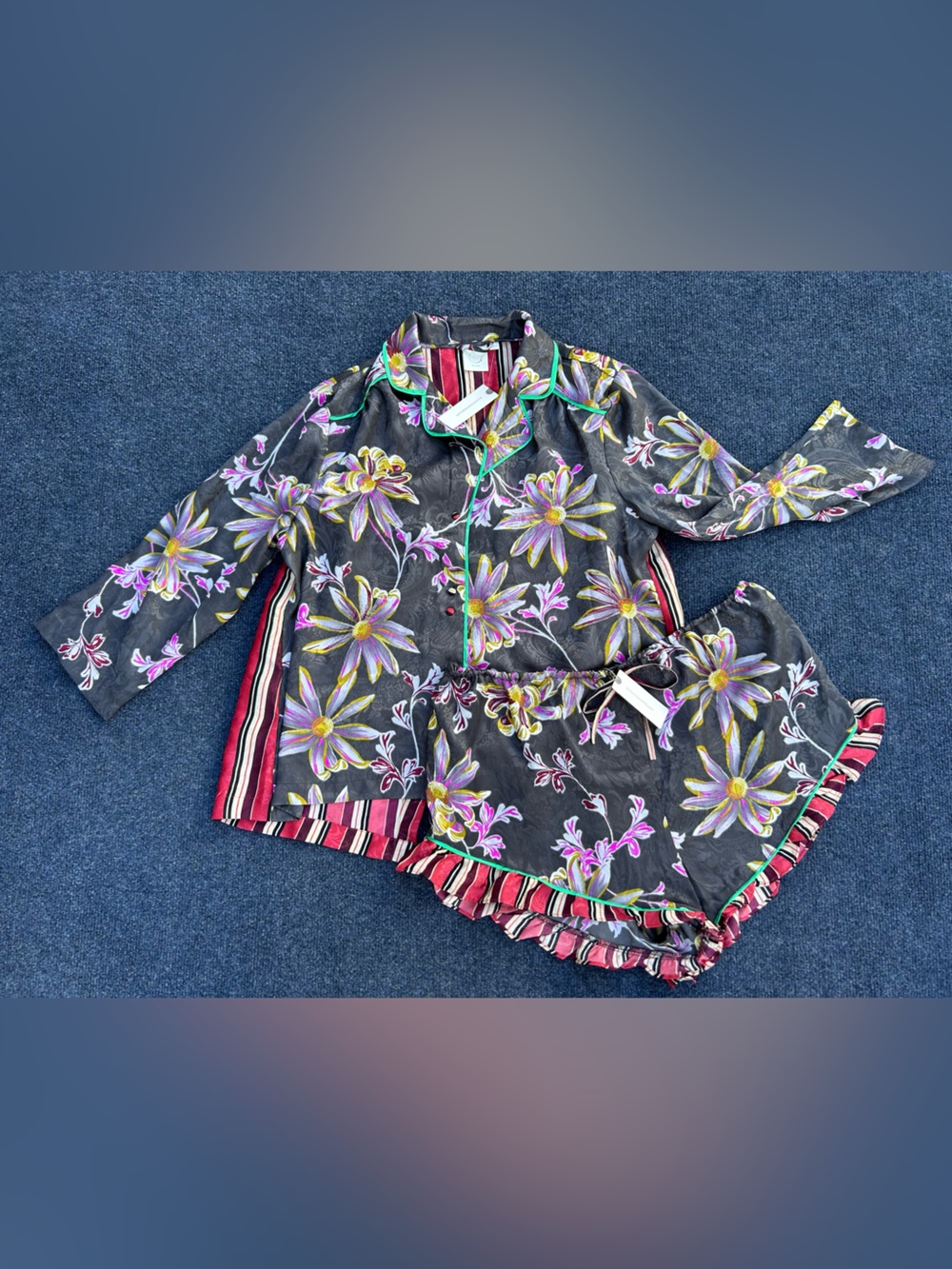 NWT E by Eloise Anthropologie 2 piece Pajama Set Top & Bottom
